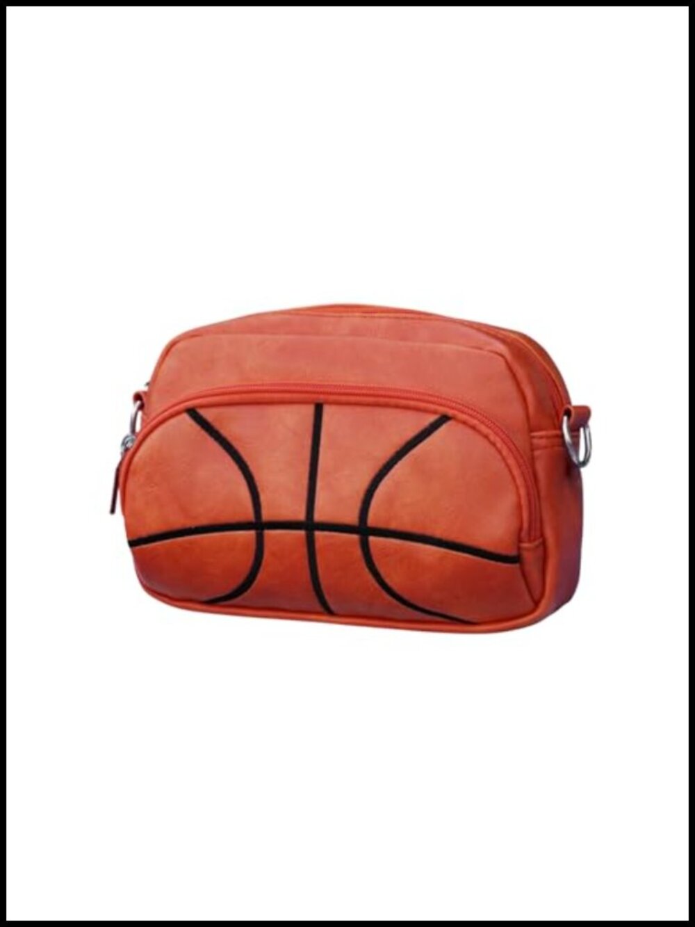 Faux Leather Basketball Crossbody Purse for Women Sports Fans Adjustable Strap